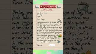 Diary Entry Format For Class 9 10 English Writing Skills