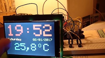 Arduino Due clock thermometer on Raspberry Pi 3.95" display