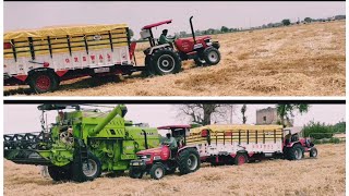 arjun novo 605 with 20ft fully loaded trolley of wheat 🌾 stucked in field