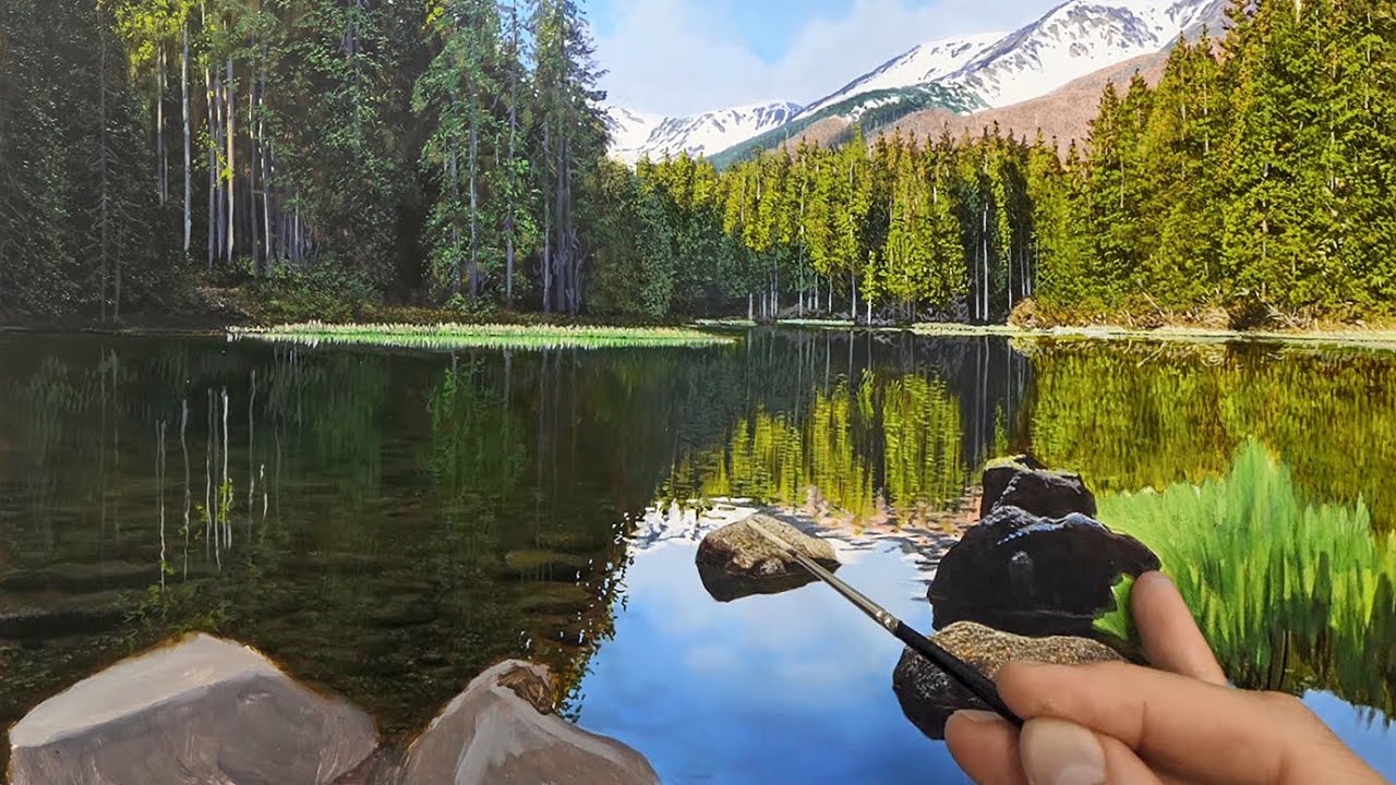 Lake Reflections Oil Painting Time Lapse Episode 175 Youtube