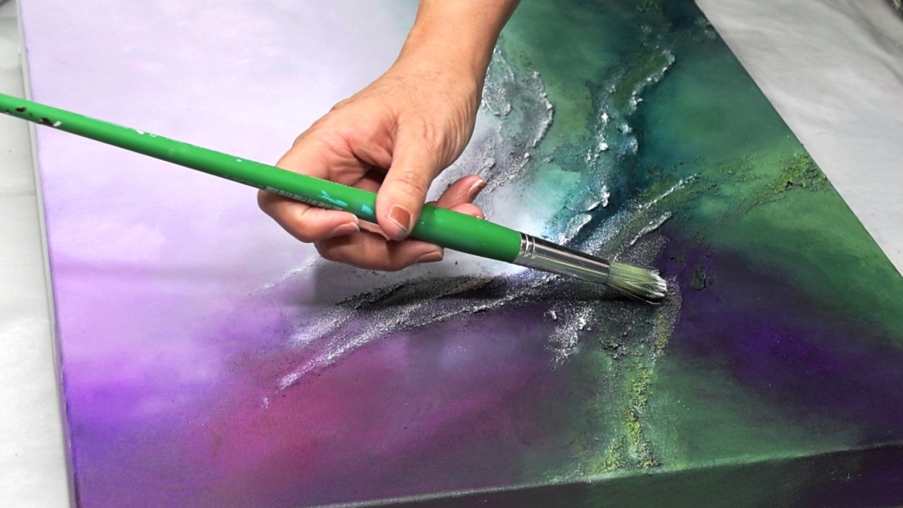 Интуитивная абстрактная живопись | Техника песочной текстуры и прозрачных мазков