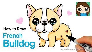 How to Draw a French Bulldog Easy | Cartoon Puppy