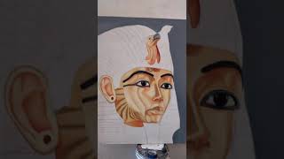 رسم زيت فرعوني لي قناع للملك توت عنخ امون مش هتصدق نفسك اجمل من الطبيعه ب 100 مره