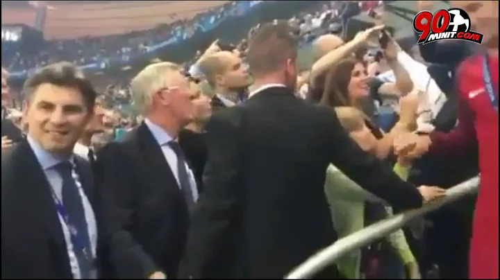 Sir Alex Ferguson waiting patiently to congratulat...