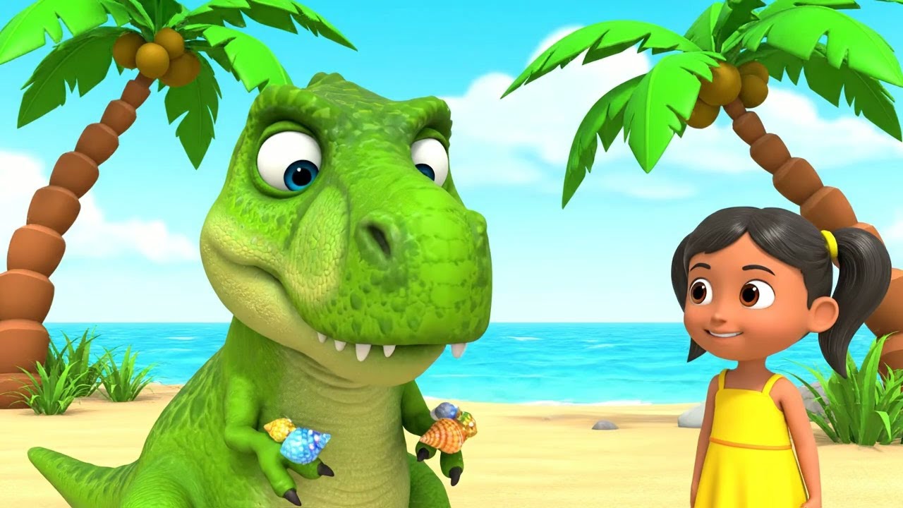 Naughty Dino Hid the Shiny Shells | Nursery Rhymes for Kids & Baby Songs