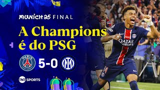 Thumbnail for 1º TÍTULO! PSG APLICA A MAIOR GOLEADA DA HISTÓRIA DE UMA FINAL DE CHAMPIONS | PSG 5X0 INTER DE MILÃO