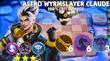 DOUBLE CRYSTAL HYPER WYRMSLAYER ASTRO CLAUDE | 200 % CRITICAL DAMAGE | MLBB MAGIC CHESS S14#