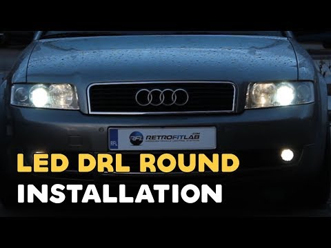 Led drl round installation video daytime running light (audi a4 b6 ... Passat 3c nappali menetfény
