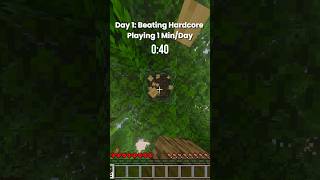 Can I Beat Minecraft Hardcore Playing 1 Min Per Day? #minecraft #minecraftbuilding #gaming