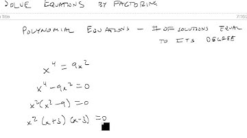 Solve Polynomial Equations by Factoring