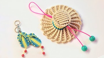 How to make a 3D macrame hat-Easy macrame tutorial key chain - Hướng dẫn thắt móc khóa mũ rơm Luffy