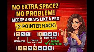Merge Sorted Arrays Without Extra Space | Two Pointer In-Place Method