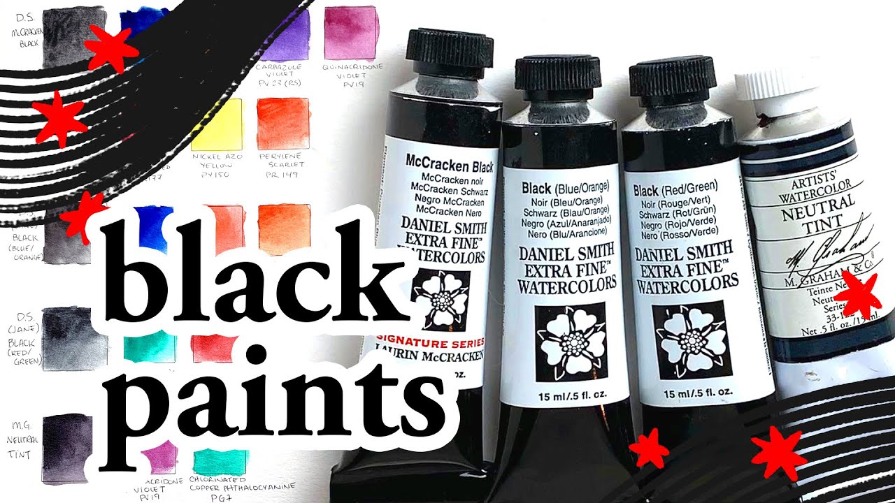 Black Watercolor Paints - McCracken Black, Jane Blacks, Neutral Tint - Daniel Smith & M.Graham 🖤