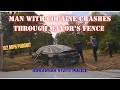 Suspect high on drugs flees Arkansas State Police at 102+ MPH - Smashes through Mayor's fence #chase