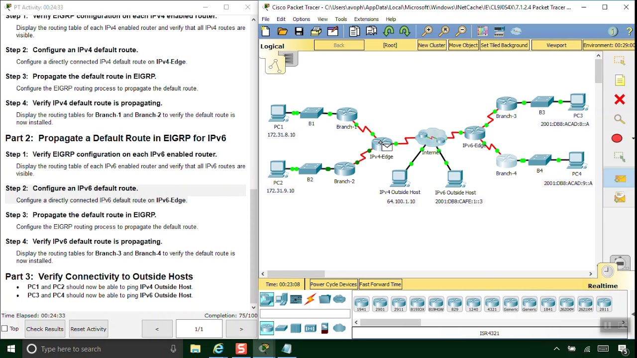 Propagating a Default Route in EIGRP for IPv4 and IPv6 2 - YouTube