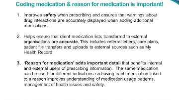 Adding a Medication and Reason for Medication Communicare Train IT Medical