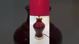 Elegant Porcelain Marron/Reddish Table Lamp with Maroon/Reddish Shade | ARD LAMPS Review