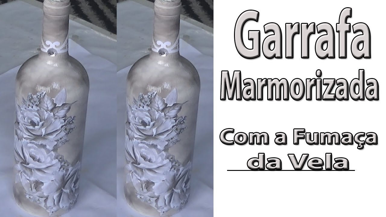 GARRAFA DECORADA COM A FUMAÇA DA VELA
