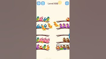 Bird sort color game level 832 solution #shorts