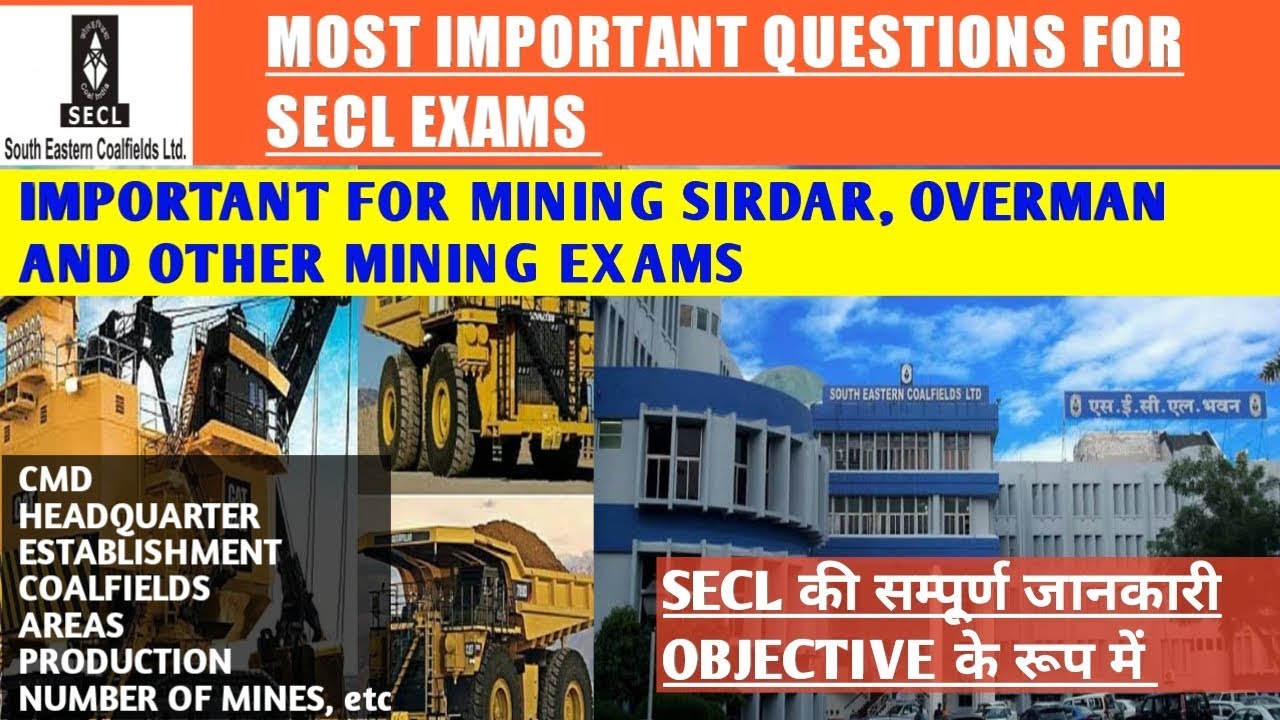 Secl Engineering SECL || All INFORMATION ABOUT SECL | IMPORTANT QUESTIONS FOR SECL EXAMS ...
