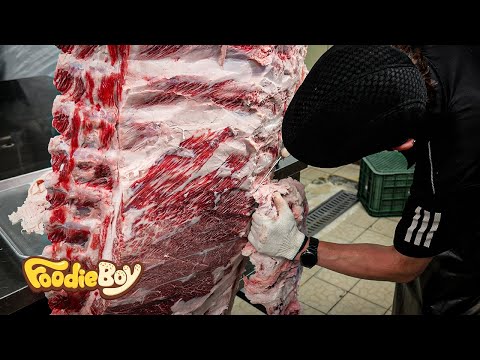 Amazing <strong>Marbling</strong> Beef Rib! Meat Cutting Skills Master