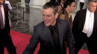 Matt Damon and Alicia Vikander at the premiere of Jason Bourne film in Paris