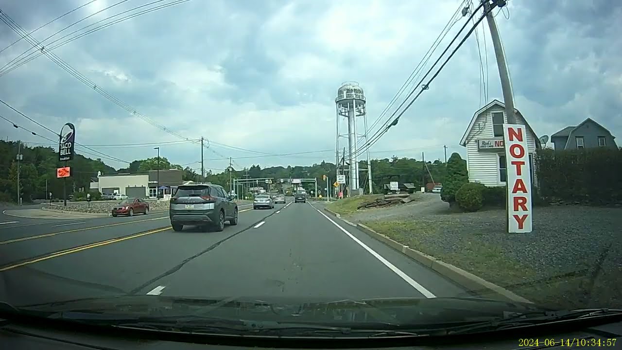 Car Dash Cam #88 - Shavertown,PA to Dallas,PA