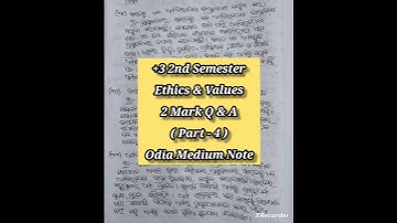 🔥+3 2nd Semester Ethics and Values🔥2 Mark Q & A|Note|#note #plusthree #ethicsandvalues #shortsfeed