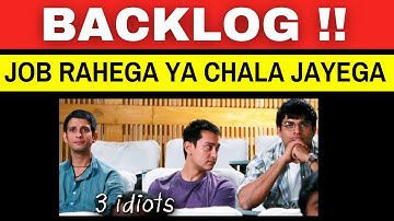 🔴Backlog effect on Placement | 3 Idiots famous question