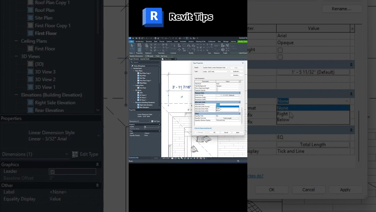 Revit Dual Dimensions: Show Imperial + Metric Units simultaneously!