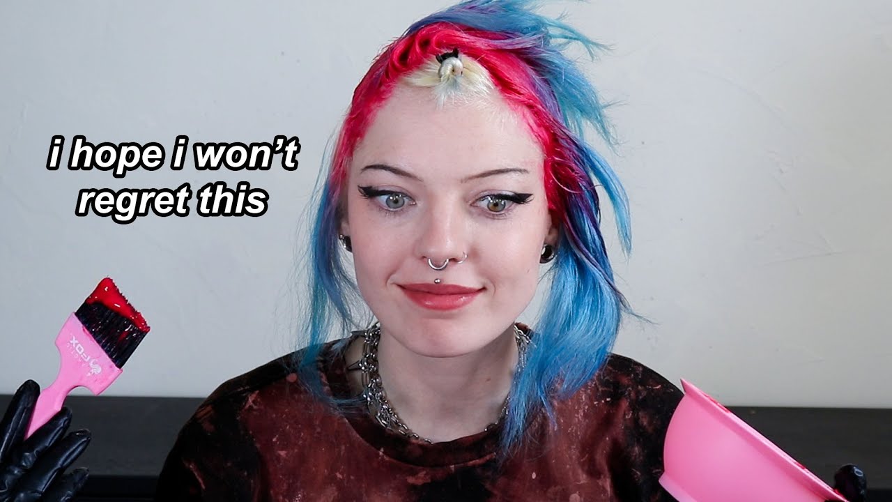 dyeing my hair the CRAZIEST color I've ever done - YouTube