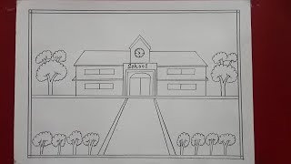 School Drawing | My School | Drawing Tutorial  #school #schooldrawing #art