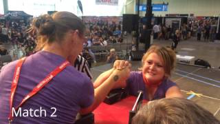 2016 Toronto Pro Supershow Armwrestling Championships- Laura Cook Vs Candy McIlmoyle (right arm)