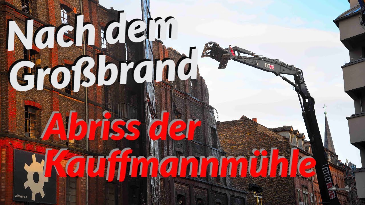 Nach dem Großbrand in Mannheim - Abriss der Kauffmannmühle