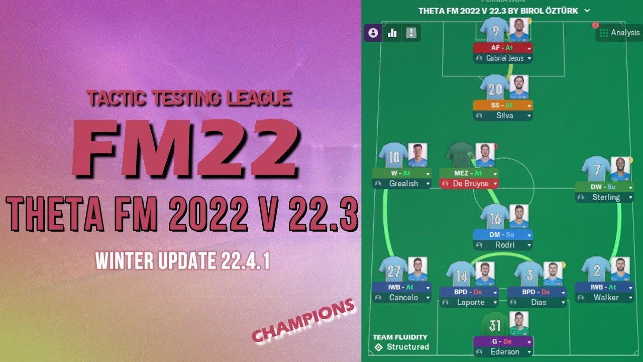 Tactic Testing League - THETA FM 2022 V 22.3 - FM22 - Football Manager 2022