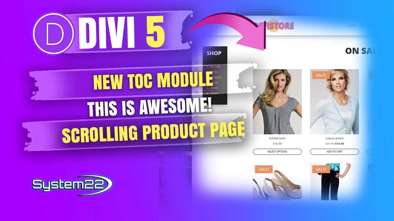 Divi 5 New TOC Module: Build a Scrolling WooCommerce Product Page – No Code!