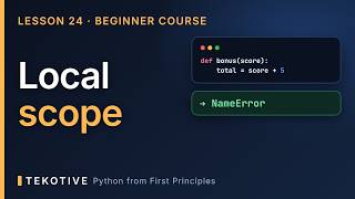 Python for Beginners, Lesson 24: Local Variables and Function Scope Explained