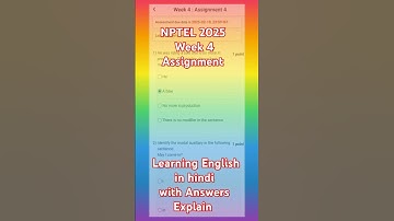 NPTEL 2025 Learning English in hindi Week 4 Assignment #nptelanswer #nptelcoursesolution #shorts
