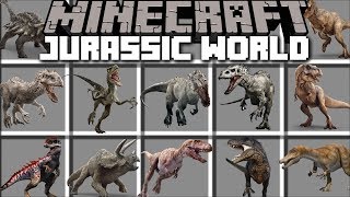 Minecraft JURASSIC WORLD MOD / FALLEN KINGDOM SAVE THE DINOSAURS FROM VOLCANO!! Minecraft