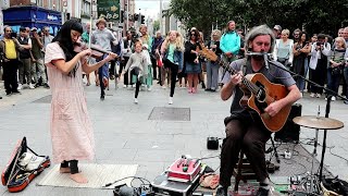 New act Tim Scanlan & Mana Okubo take Grafton Street by Storm & Joined by Irish Dancers from Crowd