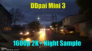 DDpai Mini3 Dashcam - 1600p 2K+ Night Sample