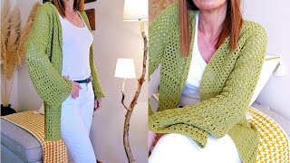 Como #tejer Chaqueta/Cardigan/Kimono a crochet.