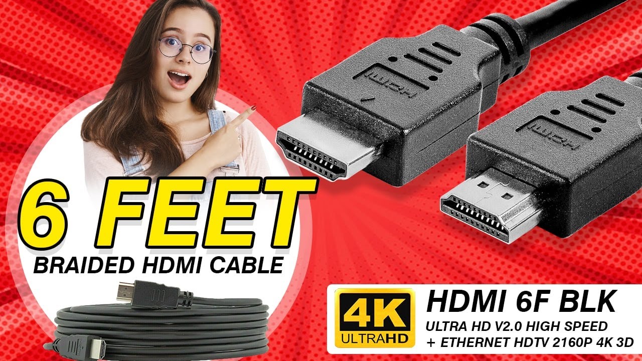 High Speed HDMI Cable, 4K HDMI Cable HDMI 2.0 Cable 18Gbps, 4K HDR, 3D,  2160P, 1080P, Ethernet - HDMI Cord 30AWG, Audio Return(ARC) Compatible UHD  TV