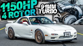 1150HP 4 Rotor RX7 SCREAMS 9,000RPM! (UNREAL ROTARY SOUNDS)