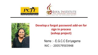 Web Project Task 05 | eshop web application | Java Institute | 1st Year | E.G.C.C Eeriyagama Wealth