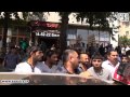 "Gücünüz mənə çatır, ay əclaflar?!" - Qadın polisi ittiham etdi... (yolu kəsən əhali ilə qarşıdurma)