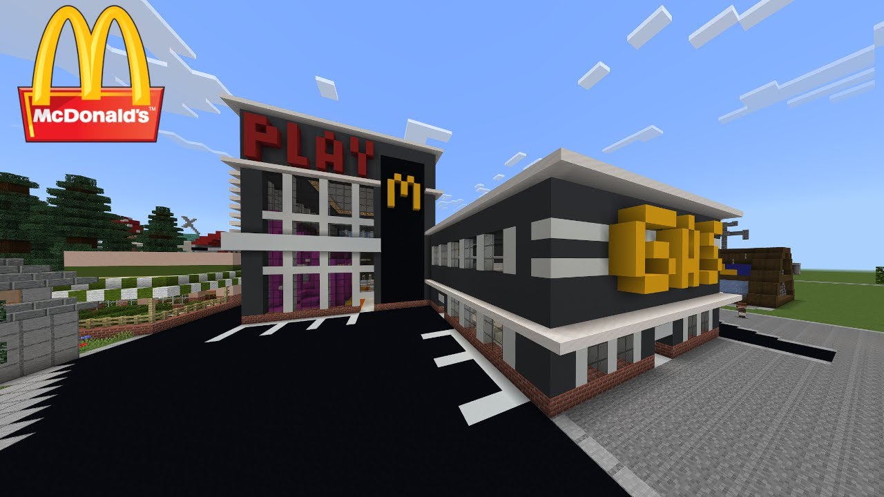 Minecraft Tutorial!: How to Build a Modern McDonalds! **Gas Station ...