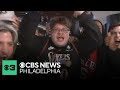 Sixers fans react after winning Game 6 over Boston Celtics