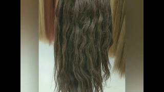 Parrucca capelli Veri Lunga Castano Cioccolato Liscia e Riccia