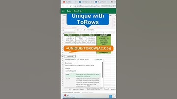 ToRows and ToColumn with Unique Function #shorts #short #viral #excel #exceltutorial #ai #trending